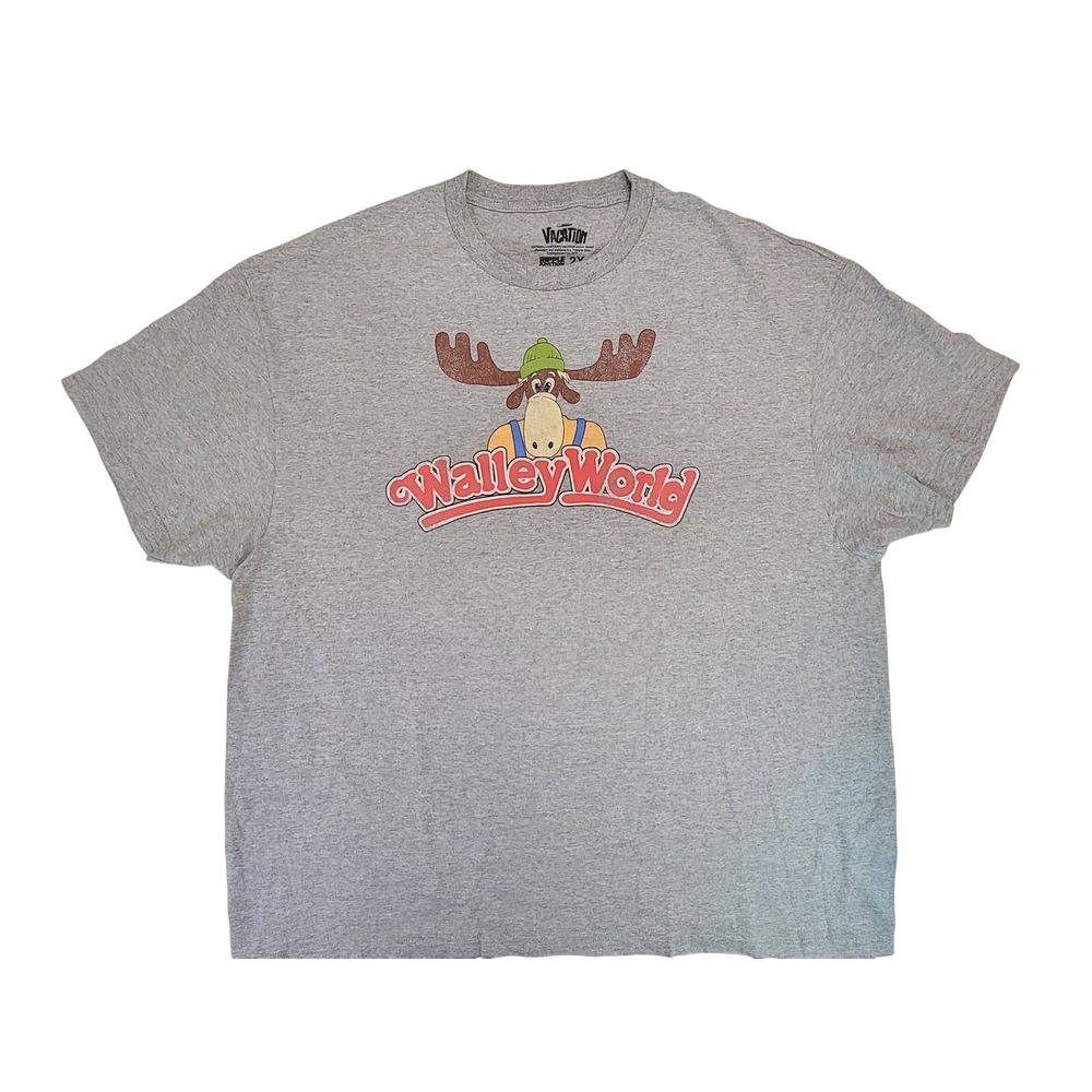 Vacation Walley World Moose‎ Graphic T Shirt 2X Grey